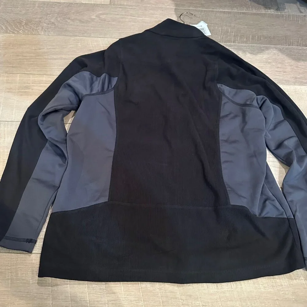 NORTH END MENS TEXTURED BLACK AND GRAY ZIP JACKET NEW LARGE